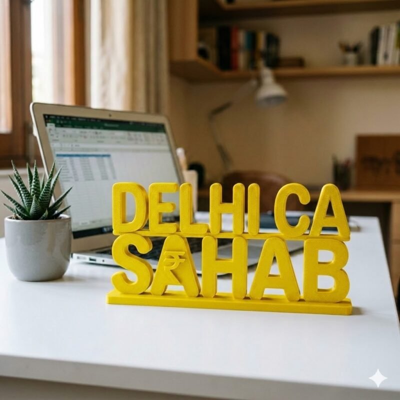 Delhi CA Sahab 3D Printed Name Plate for CA Office | Chartered Accountant Desk Sign Gift - Image 2