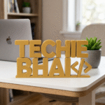 Techie Bhai 3D Printed Desk Sign for Developer Office Desk Decor