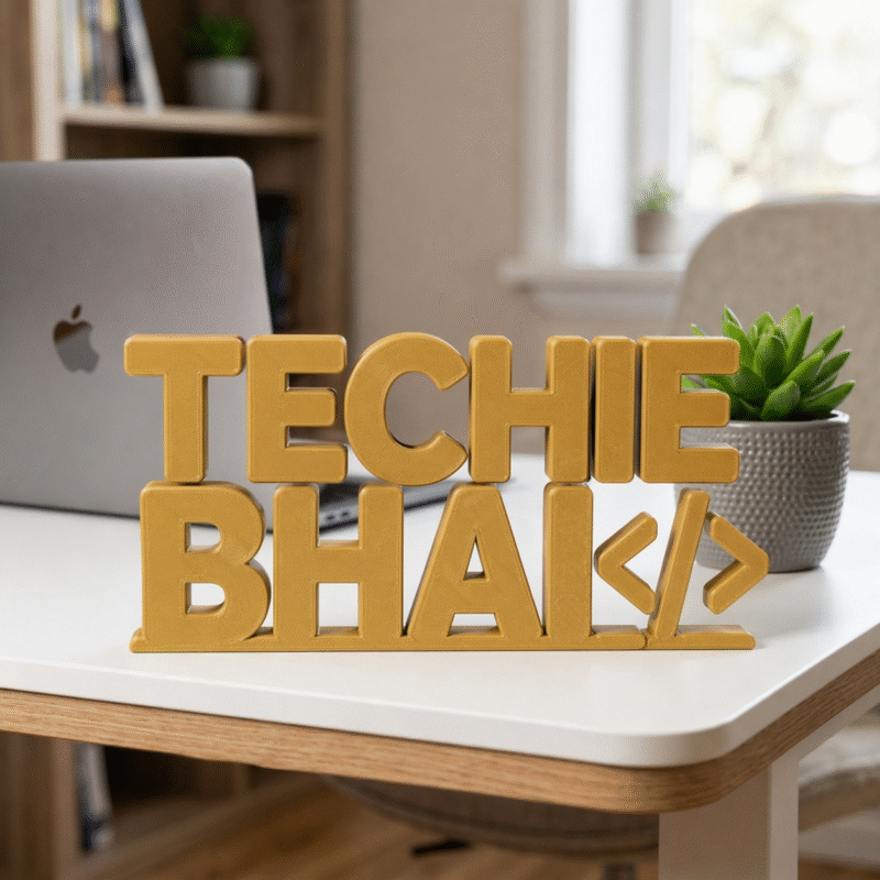 Techie Bhai 3D Printed Desk Sign for Developer Office Desk Decor - Image 9