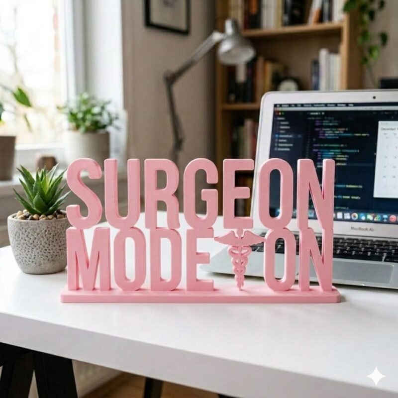 Surgeon Mode On 3D Printed Name Plate for Doctors | Clinic Desk Decor & Surgeon Gift - Image 4