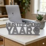 Hustle Hard Yaar 3D Printed Desk Sign | Motivational Office Decor Gift - Image 6