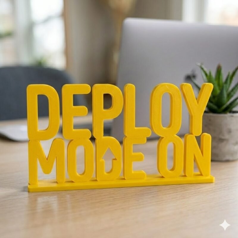 Deploy Mode On 3D Printed Desk Name Sign for Office, Startup, IT Workspace Decor - Image 7