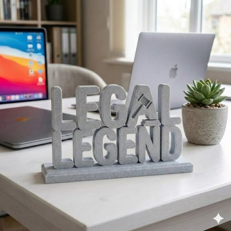 Legal Legend 3D Printed Desk Sign for Lawyers | Office Decor Name Plate - Image 4