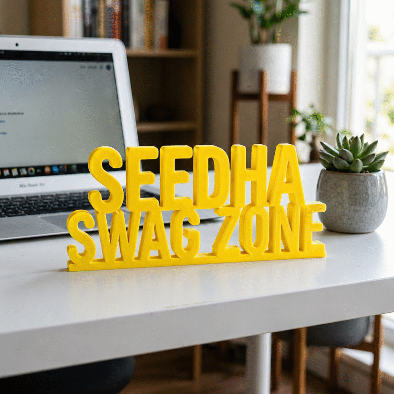 Seedha Swag Zone 3D Printed Desk Sign | Office Decor & Corporate Gift - Image 2