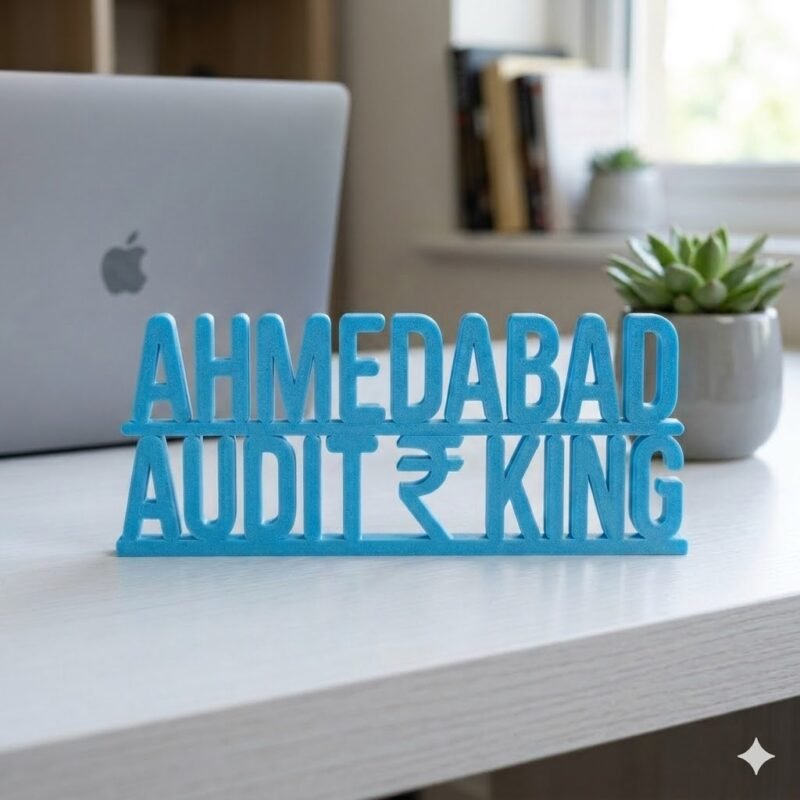 Ahmedabad Audit King 3D Printed Desk Name Plate for CA | Office Decor Gift - Image 5