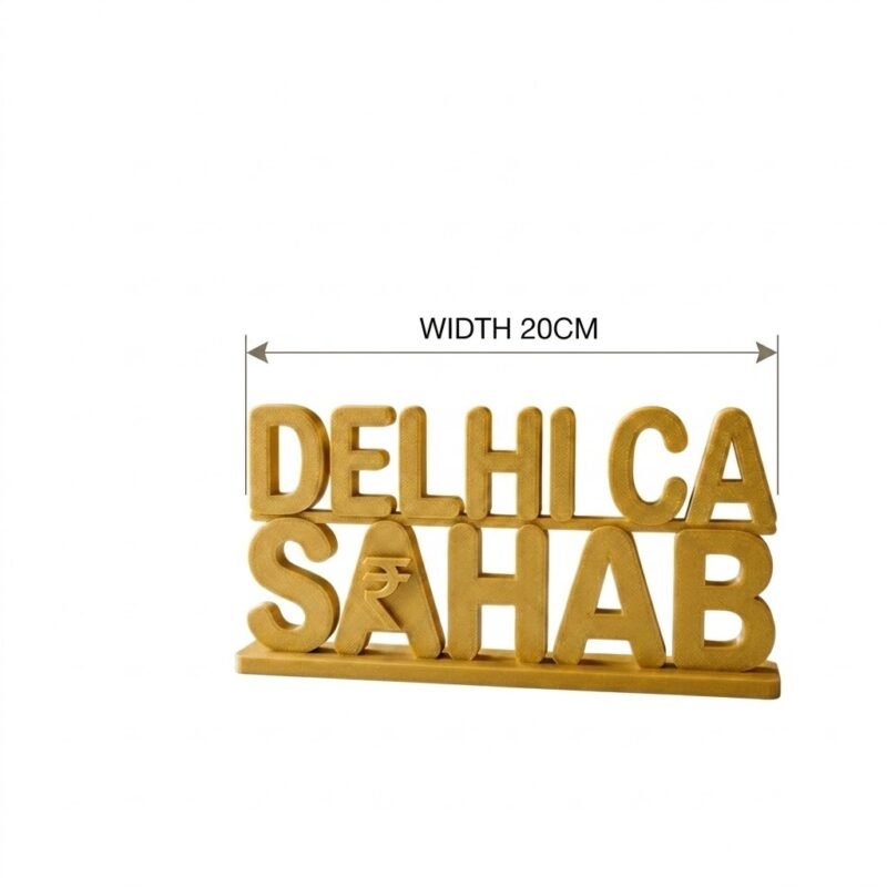 Delhi CA Sahab 3D Printed Name Plate for CA Office | Chartered Accountant Desk Sign Gift - Image 3