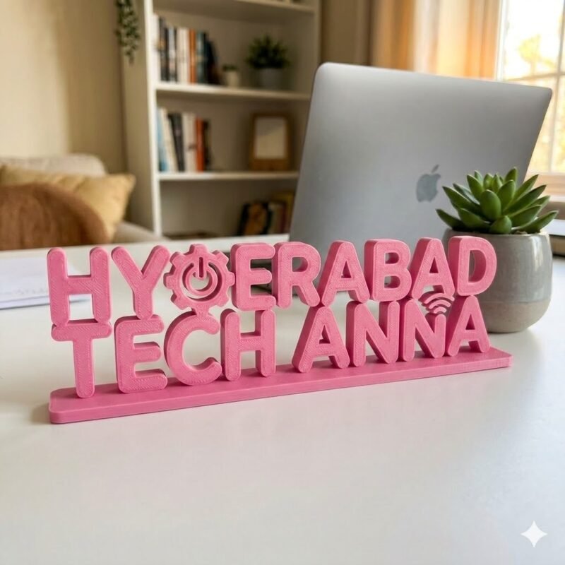 Hyderabad Tech Anna 3D Printed Desk Sign for Office Decor and Tech Gifts - Image 8