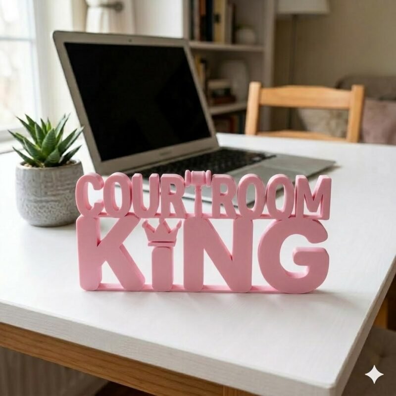 Courtroom King 3D Printed Desk Sign for Lawyers | Legal Office Decor Gift - Image 3