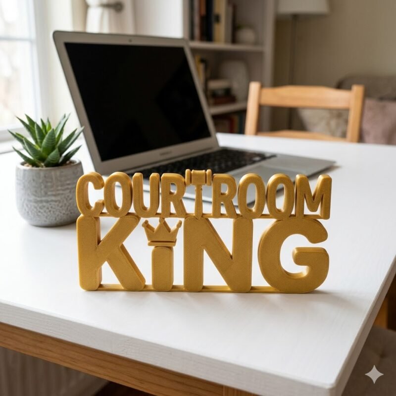 Courtroom King 3D Printed Desk Sign for Lawyers | Legal Office Decor Gift - Image 8