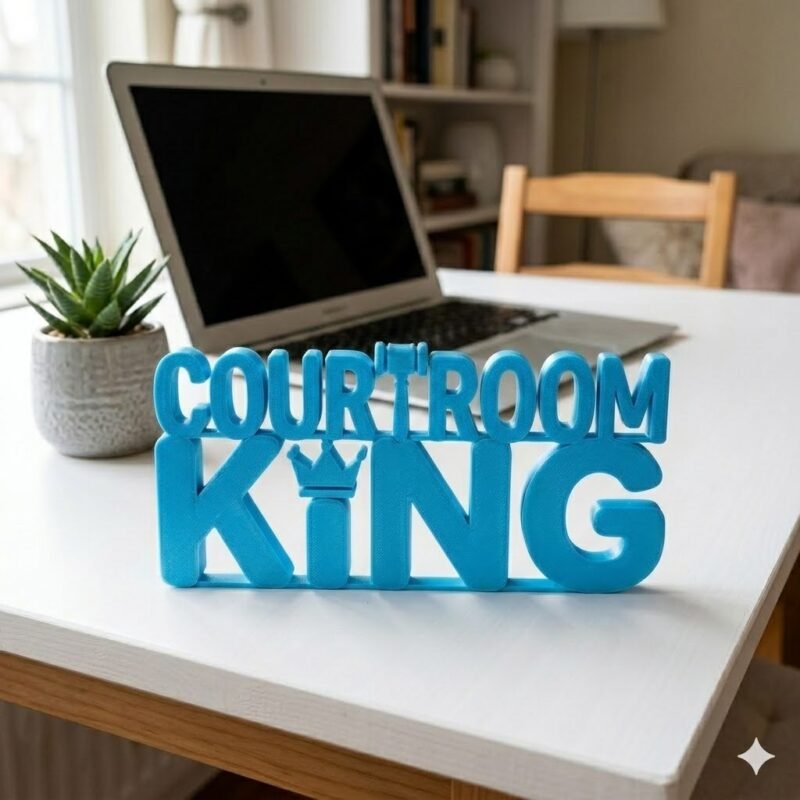 Courtroom King 3D Printed Desk Sign for Lawyers | Legal Office Decor Gift - Image 6