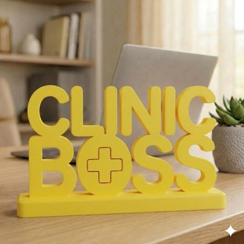 Clinic Boss 3D Printed Desk Name Plate for Doctors & Clinics | Medical Office Decor Gift - Image 2
