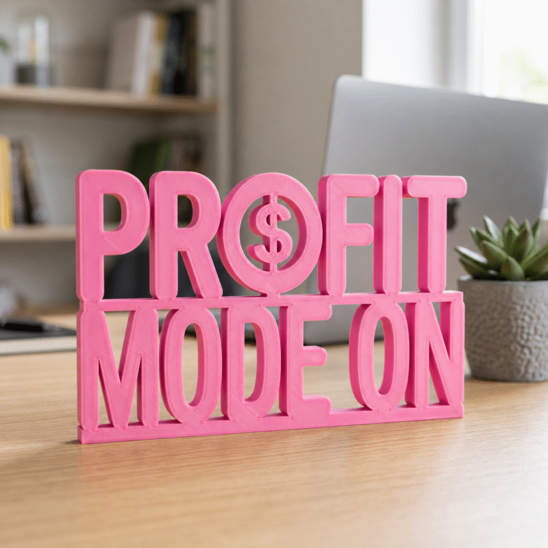 Profit Mode On 3D Printed Desk Sign | Office Decor for Entrepreneurs & Traders - Image 4
