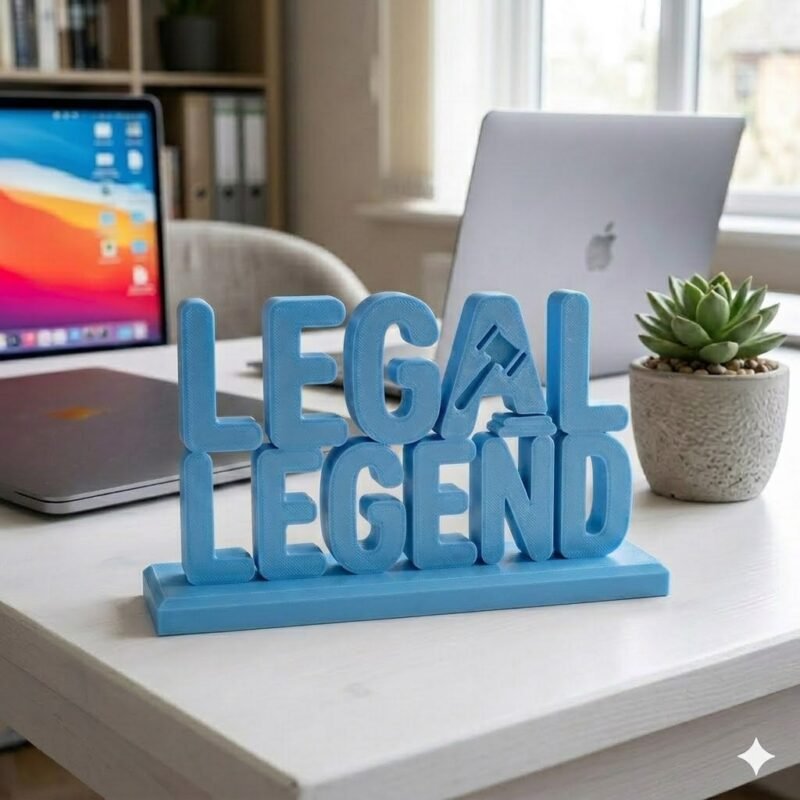 Legal Legend 3D Printed Desk Sign for Lawyers | Office Decor Name Plate - Image 5