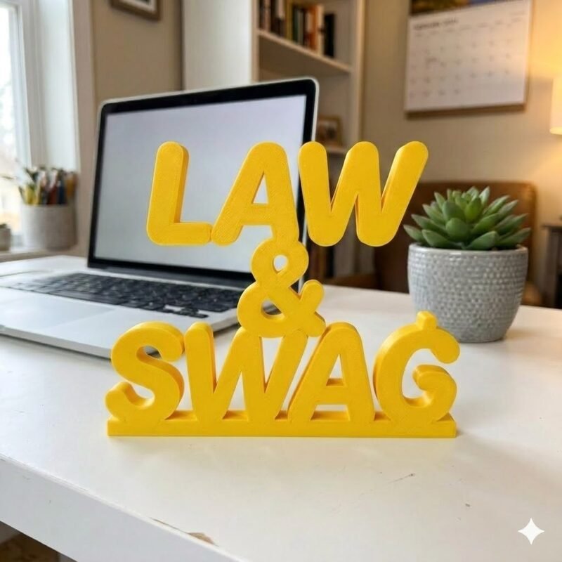 Law & Swag 3D Printed Desk Sign for Lawyer Office Decor - Image 4