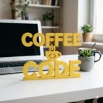 Coffee & Code Desk Sign 3D Printed for Developers Office Decor Gift - Image 9
