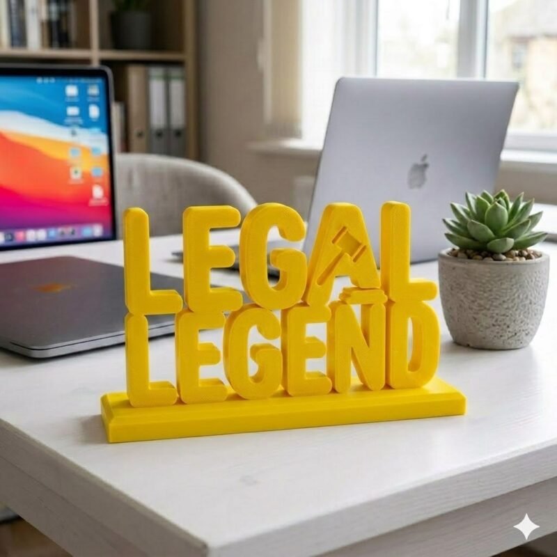 Legal Legend 3D Printed Desk Sign for Lawyers | Office Decor Name Plate - Image 3