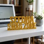 Seedha Swag Zone 3D Printed Desk Sign | Office Decor & Corporate Gift