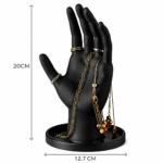 Loop Mannequin Hand Finger Jewellery Display Stand, Ring Bracelet Chain Holder, 3D Printed Jewelry Organizer, Necklace Display Stand, Desk Jewelry Holder, Retail Shop Counter Display, Minimalist Hand Stand(Black Color) - Image 3