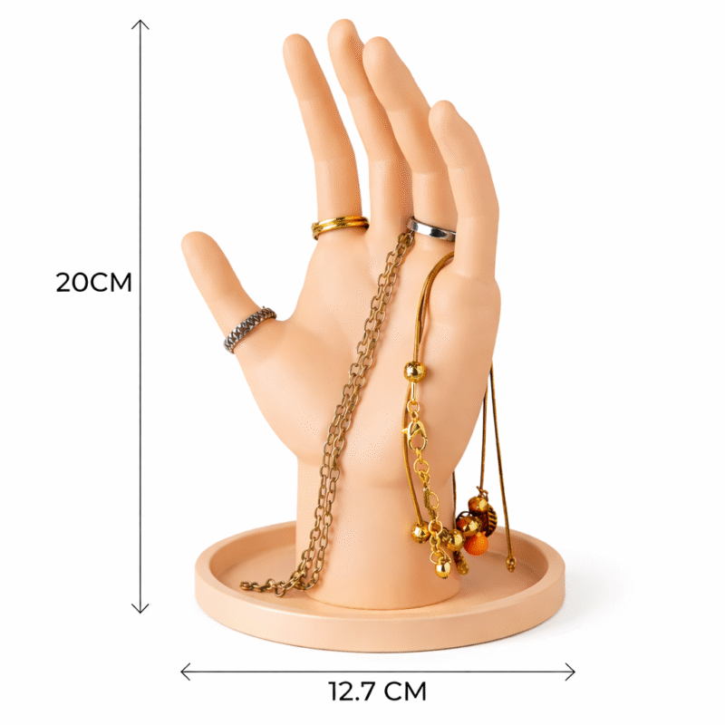 Loop Mannequin Hand Finger Jewellery Display Stand, Ring Bracelet Chain Holder, 3D Printed Jewelry Organizer, Necklace Display Stand, Desk Jewelry Holder, Retail Shop Counter Display, Minimalist Hand Stand(Skin Color) - Image 3
