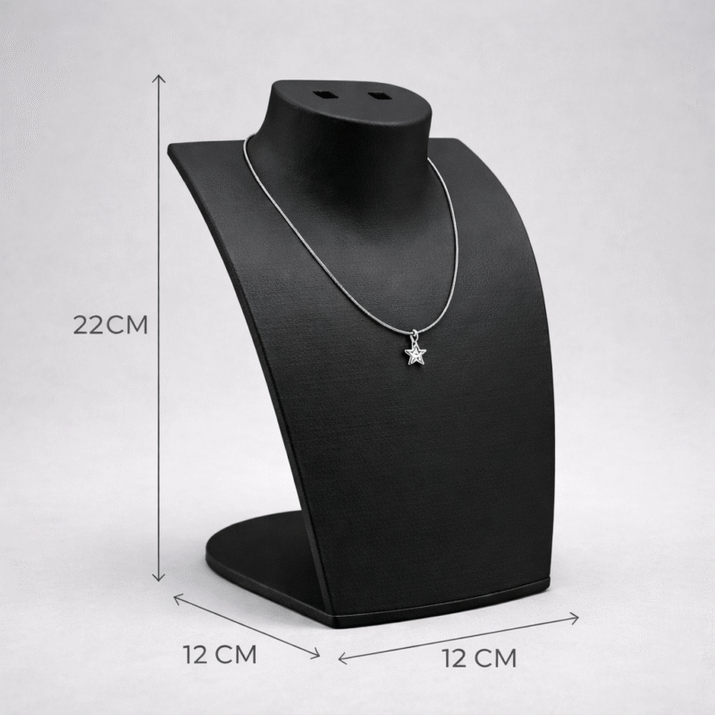Loop Group Premium Jewelry Necklace Stand, Black Jewellery Display Mannequin, Necklace Pendant Chain Holder, Earring Display Stand, 3D Printed Jewelry Organizer for Shop Counter Dressing Table(Black Color) - Image 2