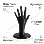 Black Mannequin Hand Display Stand for Jewelry, Female Hand Ring Holder, Bracelet Necklace Display Stand, 3D Printed Hand Form Jewelry Organizer for Shop Counter Dressing Table(Black Color) - Image 2