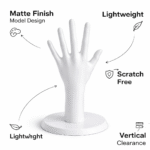 White Mannequin Hand Display Stand for Jewelry, Female Hand Ring Holder, Bracelet Necklace Display, 3D Printed Jewelry Organizer Hand for Shop Counter Dressing Table(White Color) - Image 3