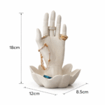 Jewelry Display Stand Hand Model | Ring Holder & Necklace Organizer | Matte Finish Anti-Slip Base Display Stand for Shop, Exhibition & Home Decor (White) - Image 2