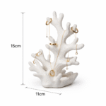 Necklace Display Stand Coral Design | Jewelry Organizer Holder for Rings, Chains & Earrings | Matte Finish Anti-Slip Base Display Stand for Shop, Home & Exhibition (White,Black) - Image 2