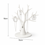 Necklace Display Stand Tree Design | Jewelry Organizer Holder for Rings, Chains & Earrings | Matte Finish Anti-Slip Base Display Stand for Shop, Home & Exhibition (Black/White) - Image 2