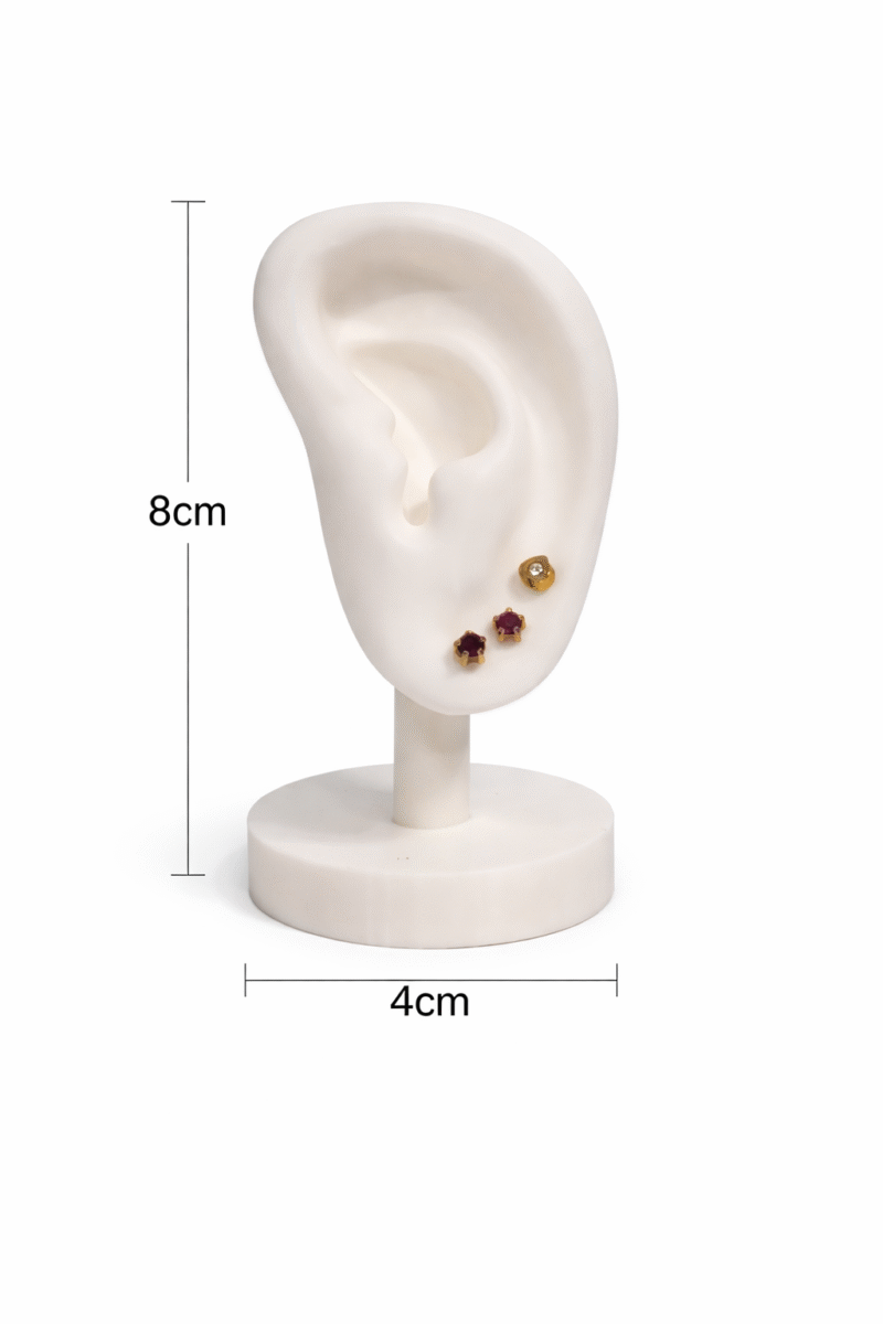 Earring Display Stand Ear Model | Jewelry Holder for Studs, Hoops & Earrings | Silicone Ear Display Stand with Stable Base for Shop - Image 2