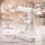 Jewellery Stand with Hand and Storage Box (White) | Mannequin Hand Finger Jewelry Display Holder for Necklace, Rings, Bracelet & Earrings | Display Stand for Shop, Photography & Home(White Color) - Image 4