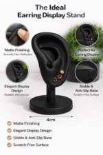 Earring Display Stand Ear Model | Jewelry Holder for Studs, Hoops & Earrings | Silicone Ear Display Stand with Stable Base for Shop - Image 3