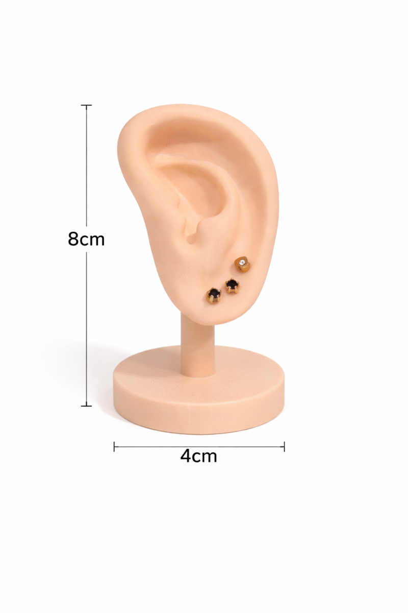 Earring Display Stand Ear Model | Jewelry Holder for Studs, Hoops & Earrings | Silicone Ear Display Stand with Stable Base for Shop - Image 2