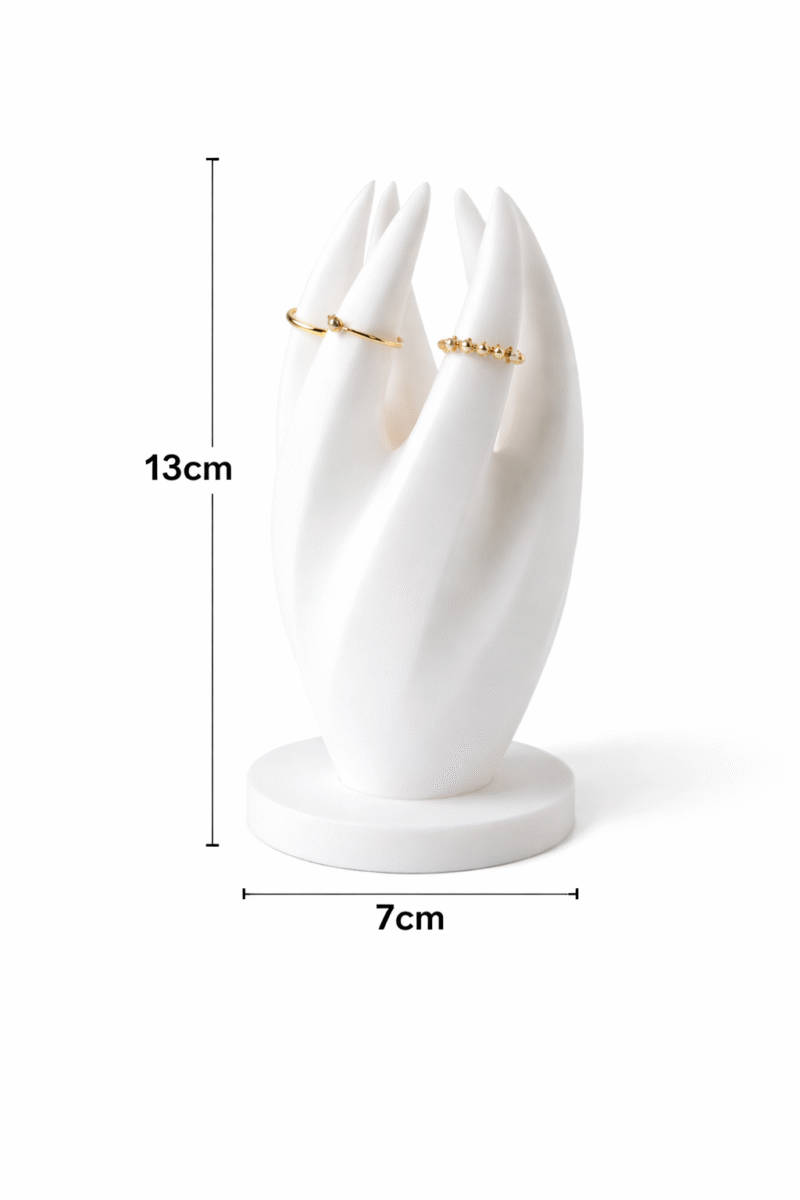 Hand Ring Holder Stand for Jewelry Display | Elegant Finger Ring Organizer Stand | Matte Finish Jewelry Display for Rings | Anti-Slip Base Ring Stand for Home - Image 2
