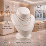 Premium White Necklace Jewellery Stand with Round Base | 3D Printed Display Bust Holder | Lightweight Durable Plastic Organizer | Space Saving Jewelry Display for Home, Shop & Exhibition(White Color) - Image 4