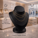 Premium Black Necklace Jewellery Stand with Round Base | 3D Printed Display Bust Holder | Durable Lightweight Plastic Organizer | Space Saving Jewelry Display for Home, Shop & Exhibition(Black Color) - Image 2