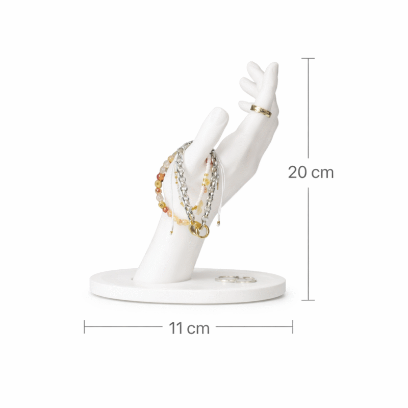 Jewelry Display Hand Stand Matte Finish | 3D Printed Ring Holder & Bracelet Organizer | Elegant Hand Showcase for Chains, Rings & Accessories | Premium Anti-Slip Base for Home & Shop Display - Image 2