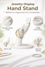Jewelry Display Hand Stand Matte Finish | 3D Printed Ring Holder & Bracelet Organizer | Elegant Hand Showcase for Chains, Rings & Accessories | Premium Anti-Slip Base for Home & Shop Display - Image 3