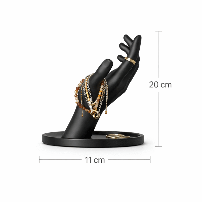 Jewelry Display Hand Stand Matte Finish | 3D Printed Ring Holder & Bracelet Organizer | Elegant Hand Showcase for Chains, Rings & Accessories | Premium Anti-Slip Base for Home & Shop Display - Image 2