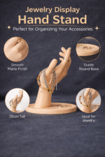 Jewelry Display Hand Stand Matte Finish | 3D Printed Ring Holder & Bracelet Organizer | Elegant Hand Showcase for Chains, Rings & Accessories | Premium Anti-Slip Base for Home & Shop Display - Image 3