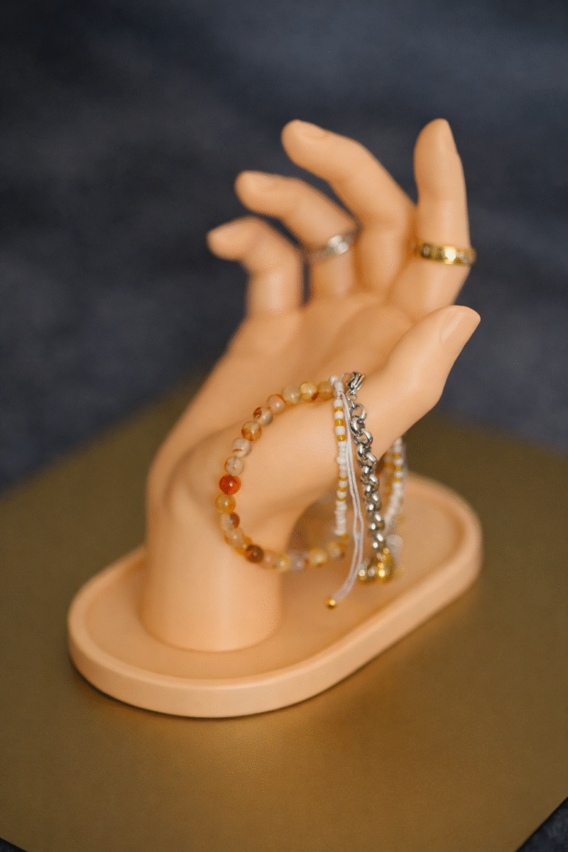 Jewelry Display Hand Stand Matte Finish | 3D Printed Ring Holder & Bracelet Organizer | Elegant Hand Showcase for Chains, Rings & Accessories | Premium Anti-Slip Base for Home & Shop Display - Image 4