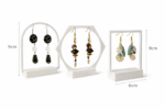 Earring Display Stand Set of 3 | Jewelry Organizer Holder | Round Hexagon Square Design | Tabletop Earrings Stand for Home Shop Vanity Display - Image 2