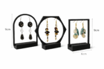 Earring Display Stand Set of 3 | Jewelry Organizer Holder | Round Hexagon Square Design | Tabletop Earrings Stand for Home Shop Vanity Display - Image 2