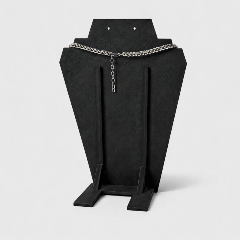 Premium Black Necklace Jewellery Stand Angular Design | 3D Printed Display Bust Holder | Durable Lightweight Plastic Organizer | Space Saving Jewelry Display for Home, Shop & Exhibition(Black Color) - Image 3