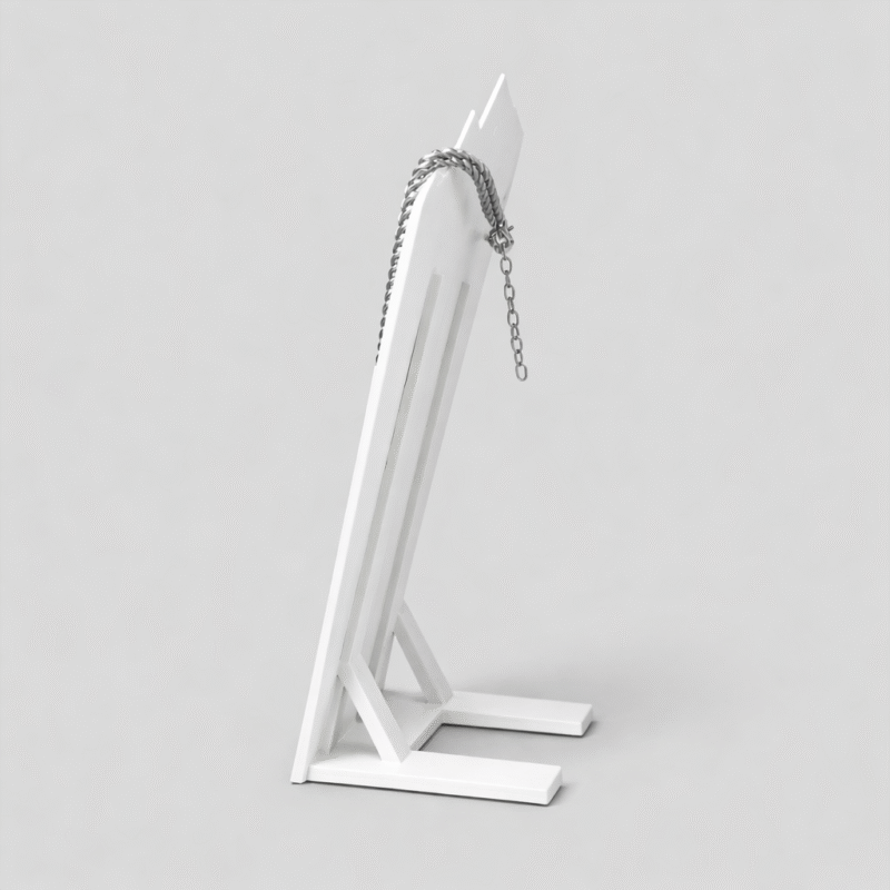 Premium White Necklace Jewellery Stand Angular Design | 3D Printed Display Bust Holder | Lightweight Durable Plastic Organizer | Space Saving Jewelry Display for Home, Shop & Exhibition(White Color) - Image 4