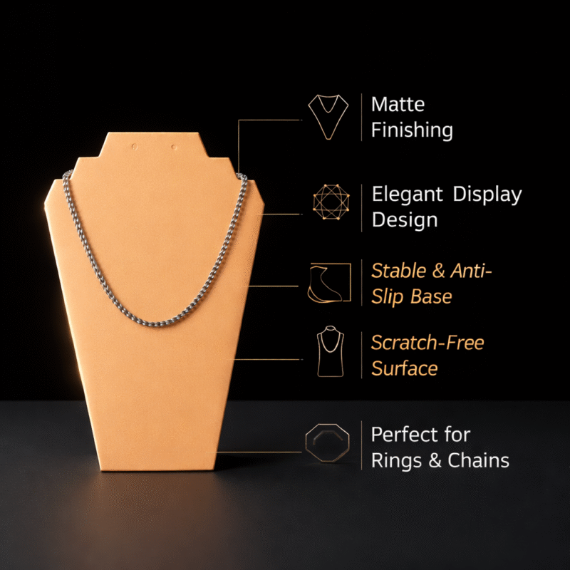 Premium Necklace Jewellery Stand Angular Design | 3D Printed Display Bust Holder | Lightweight Durable Plastic Organizer | Space Saving Jewelry Display for Home, Shop & Exhibition(Skin Color) - Image 2