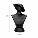 Mannequin Stand Matte Black Necklace Pendant Chain Earring Holder Display Organizer for Home Shop Counter(Black Color) - Image 4