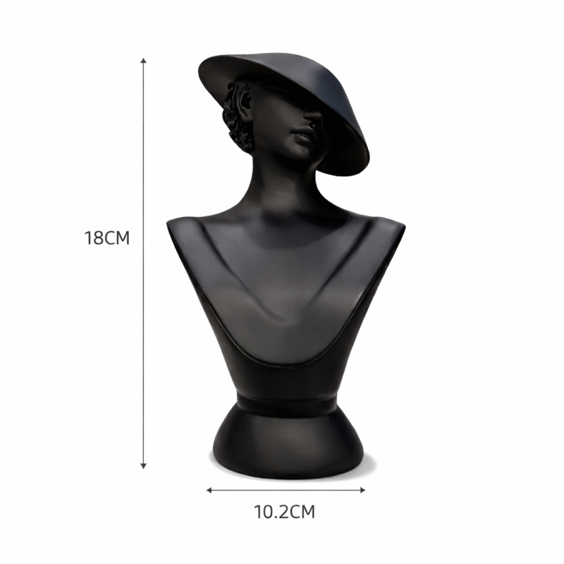 Mannequin Stand Matte Black Necklace Pendant Chain Earring Holder Display Organizer for Home Shop Counter(Black Color) - Image 4