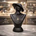Mannequin Stand Matte Black Necklace Pendant Chain Earring Holder Display Organizer for Home Shop Counter(Black Color) - Image 3
