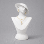 Mannequin Stand Matte White Necklace Pendant Chain Earring Holder Display Organizer for Home Shop Counter(White Color)